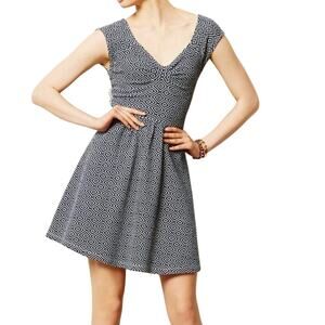 Anthropologie Post Mark skater criss cross open back short dress geometric 6